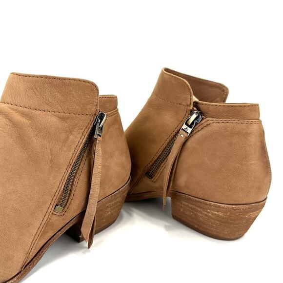 Sam Edelman Packer Women Tan Ankle Boot Sz 8 Soft Leather Low Cuban Heel Bootie - Picture 11 of 16